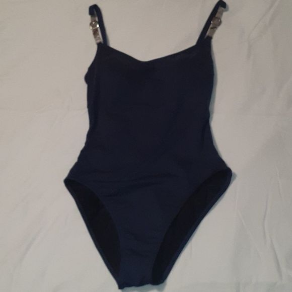 Gottex Luxe 1 Piece Swimsuit Silver Metal‎ Buckles - Picture 1 of 7